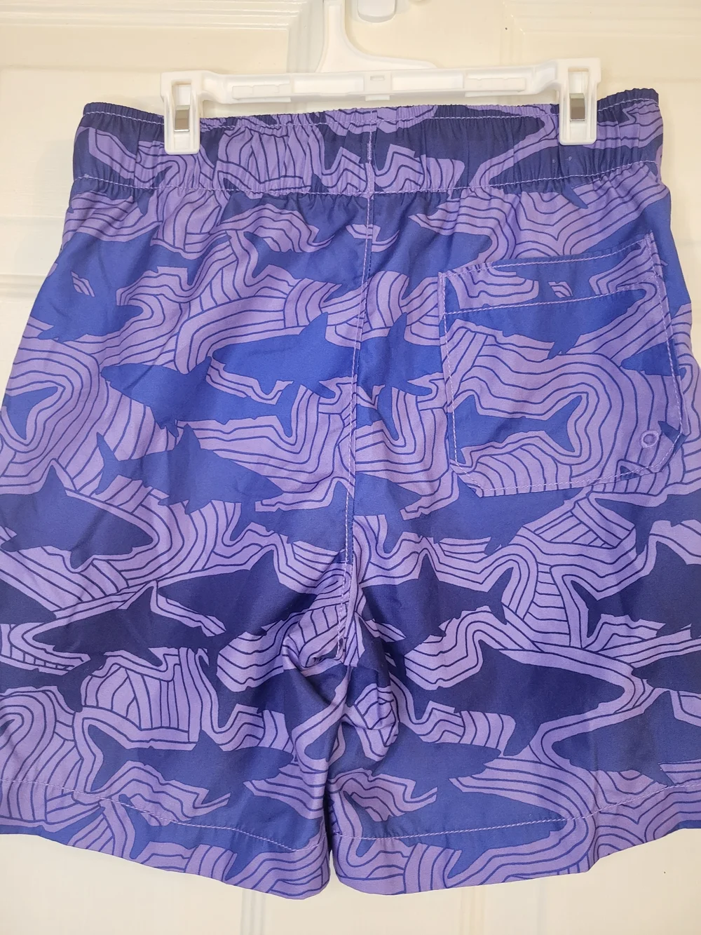 GAP Kids Purple Shark Patterned Swim Trunks